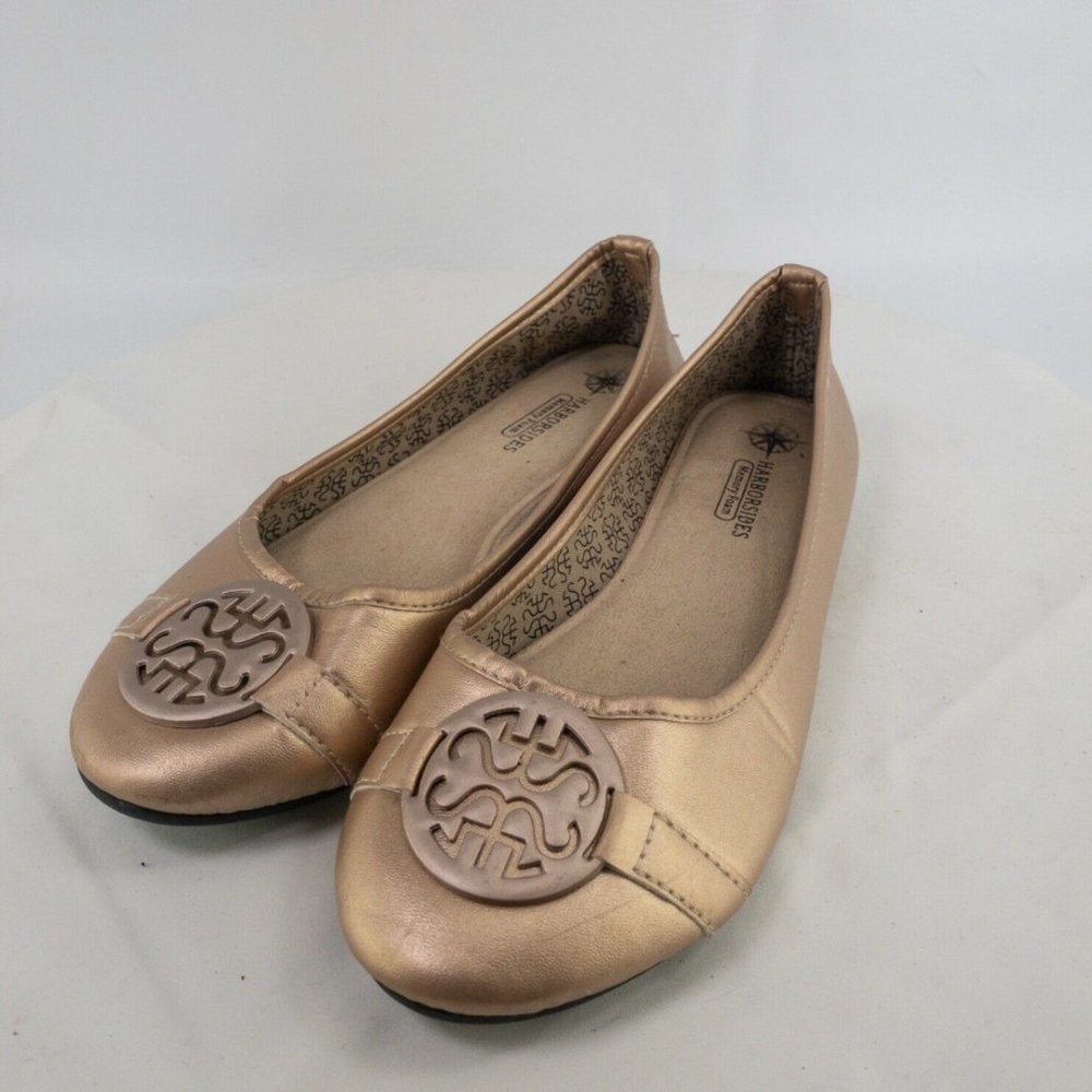 Harborsides Womens Shoes Size 8 Rose Gold Slip On Ballet Flats #2189